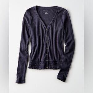 American eagle charcoal bluish top